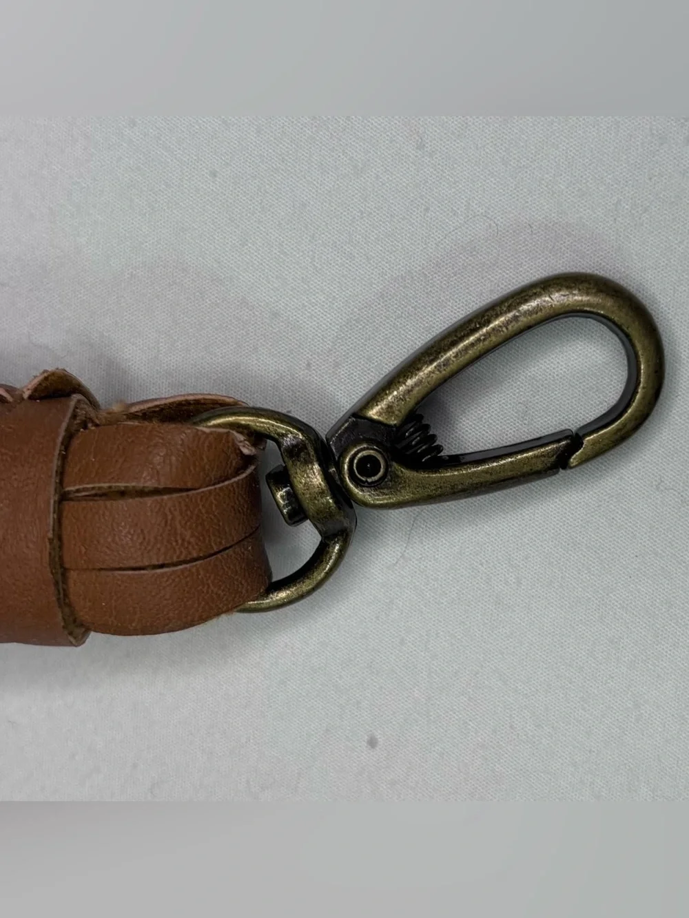 Faux Leather Tassel Bag Charm - Brown”B”